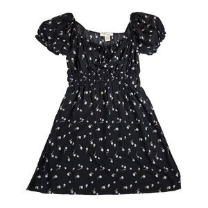 Passport Milkmaid Mini Dress Smocked Puff Sleeve M Coquette Fairy Cottage